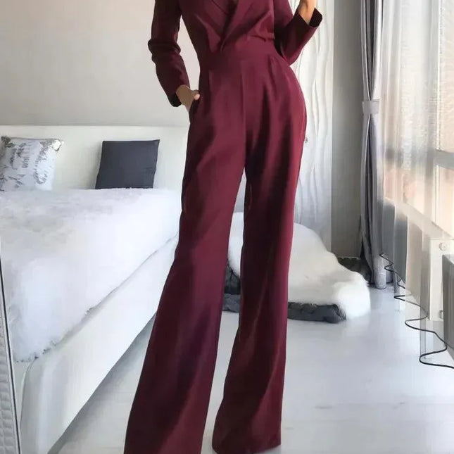 Vrouwelijke Jumpsuit met Lange Mouwen - Visconte