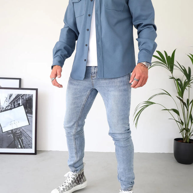 Felix Men's Overshirt | Modern Elegance Timeless Style | Regular Fit Cotton Jacket | Easy Care | Sizes S to XL | Colors: Navy or Charcoal | Breathable Comfort | By Van Hallen Melbourne