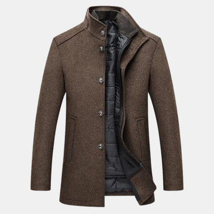 Elvio | Men's Wool Trenchcoat | Tailored Fit | Timeless Style | High-Quality Fabric | Versatile Casual & Professional Wear | Sophisticated Comfort for Autumn | Sizes S-XL Available