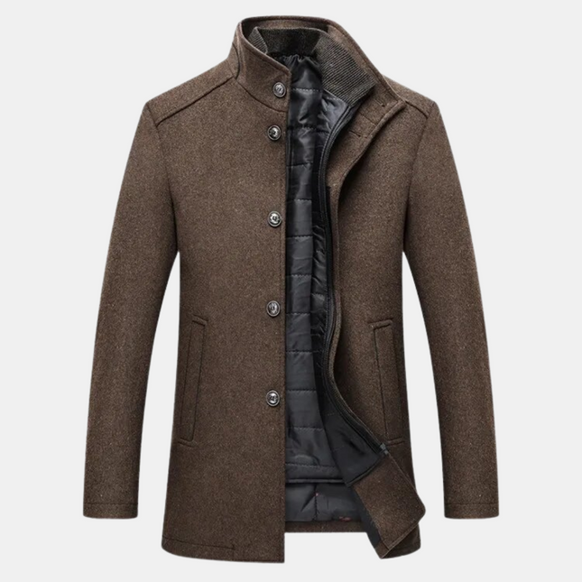 Elvio | Men's Wool Trenchcoat | Tailored Fit | Timeless Style | High-Quality Fabric | Versatile Casual & Professional Wear | Sophisticated Comfort for Autumn | Sizes S-XL Available