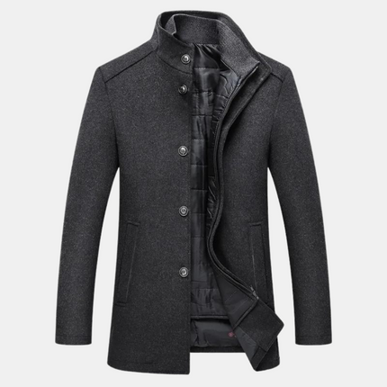 Elvio | Men's Wool Trenchcoat | Tailored Fit | Timeless Style | High-Quality Fabric | Versatile Casual & Professional Wear | Sophisticated Comfort for Autumn | Sizes S-XL Available