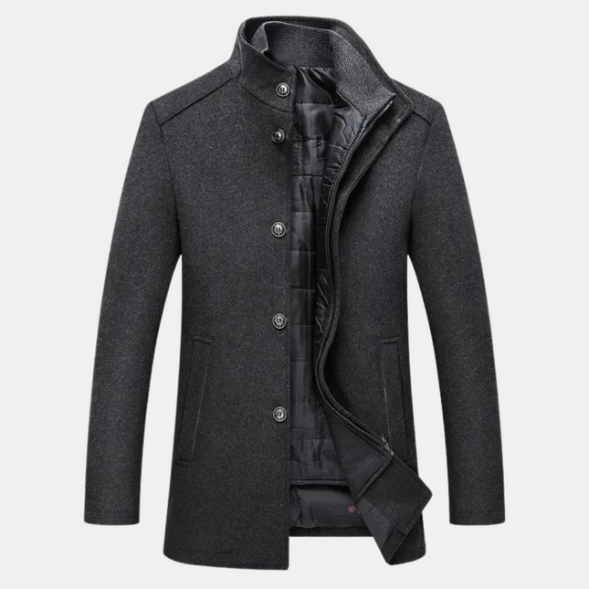 Elvio | Men's Wool Trenchcoat | Tailored Fit | Timeless Style | High-Quality Fabric | Versatile Casual & Professional Wear | Sophisticated Comfort for Autumn | Sizes S-XL Available