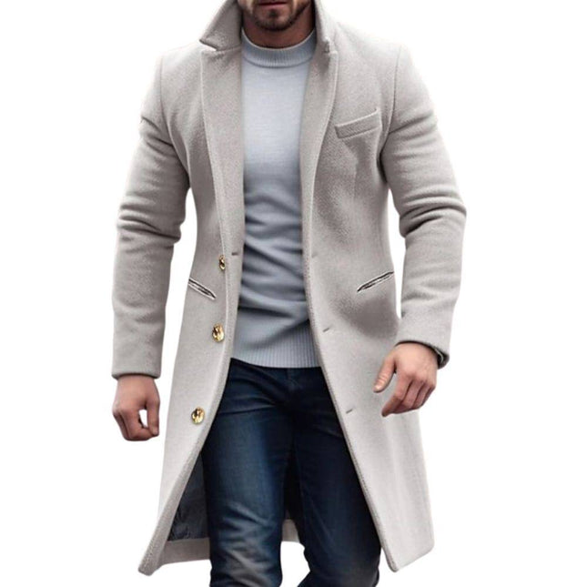 Mid-Length Buttoned Trenchcoat | Structured Silhouette | Classic Design | Breathable Everyday Outerwear | Versatile Styling for Professional & Casual Looks | Layering-Friendly | Timeless Wardrobe Staple