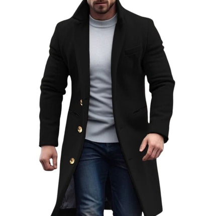 Mid-Length Buttoned Trenchcoat | Structured Silhouette | Classic Design | Breathable Everyday Outerwear | Versatile Styling for Professional & Casual Looks | Layering-Friendly | Timeless Wardrobe Staple
