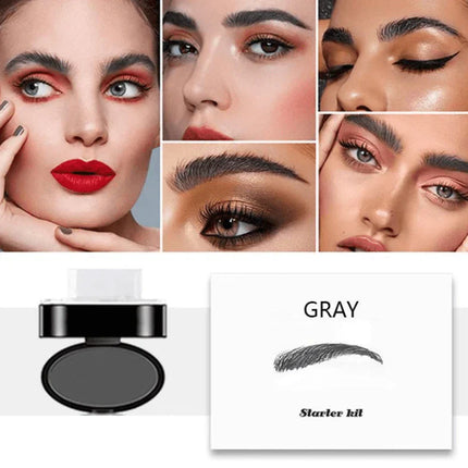 Adjustable Waterproof Eyebrow Stamp Kit | Natural Finish | Fast Application | Includes Pigmented Powder & Brush | Ideal for Thinning Brows | Long-Lasting Formula | Easy Shape Definition