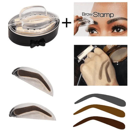 Adjustable Waterproof Eyebrow Stamp Kit | Natural Finish | Fast Application | Includes Pigmented Powder & Brush | Ideal for Thinning Brows | Long-Lasting Formula | Easy Shape Definition