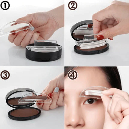Adjustable Waterproof Eyebrow Stamp Kit | Natural Finish | Fast Application | Includes Pigmented Powder & Brush | Ideal for Thinning Brows | Long-Lasting Formula | Easy Shape Definition