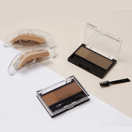 Adjustable Waterproof Eyebrow Stamp Kit | Natural Finish | Fast Application | Includes Pigmented Powder & Brush | Ideal for Thinning Brows | Long-Lasting Formula | Easy Shape Definition