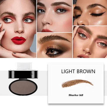 Adjustable Waterproof Eyebrow Stamp Kit | Natural Finish | Fast Application | Includes Pigmented Powder & Brush | Ideal for Thinning Brows | Long-Lasting Formula | Easy Shape Definition