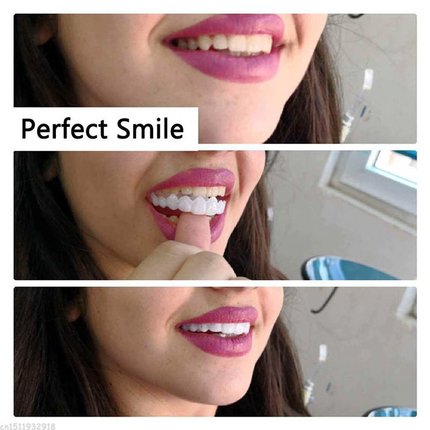 Instant Smile Snap-On Veneers | Upper & Lower Set | Natural Looking Teeth Cover | Disguise Crooked, Stained, Missing & Gapped Teeth | Comfortable Fit | Unisex | Safe & Easy to Use | One Size Fits Most