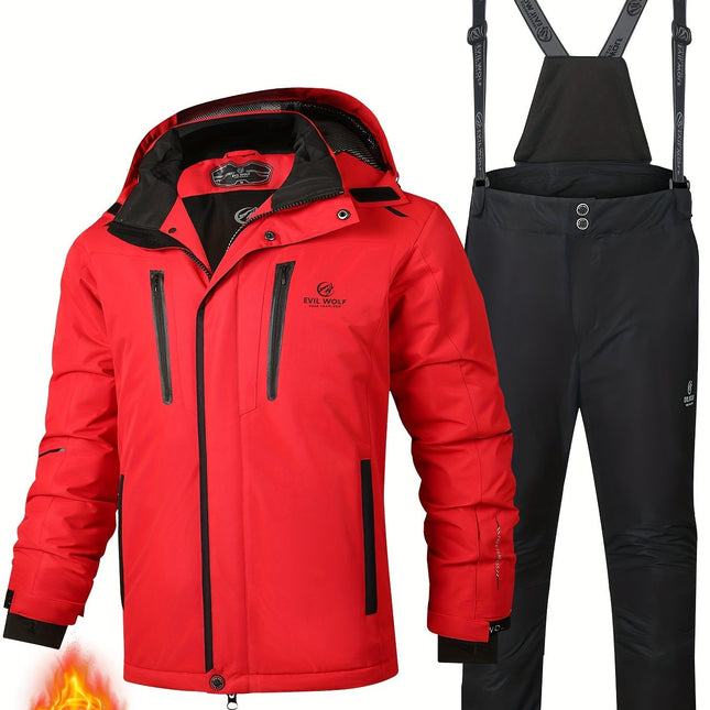 Evil Wolf Ski Suit | Insulated & Water-Repellent | Breathable Material | Adjustable Hood & Cuffs | Snow Catchers | Zippered Pockets | Warmth & Comfort for Extreme Conditions | AlpineGlide