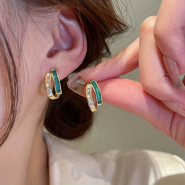 Elegant Zirconia Earrings | Timeless Korean-Inspired Design | Durable & Lightweight | Perfect for Casual or Chic Occasions | Gift-Ready