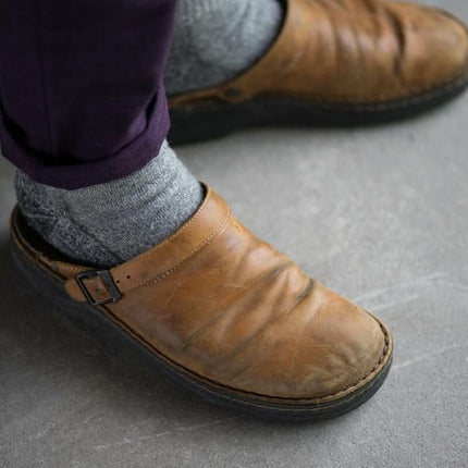 Lorenzo Men's Leather Comfort Slippers | Orthopedic Design | Durable & Supportive | Everyday Casual Wear | High-Quality Leather | Non-Slip Rubber Sole | All-Season Comfortable Footwear for Men