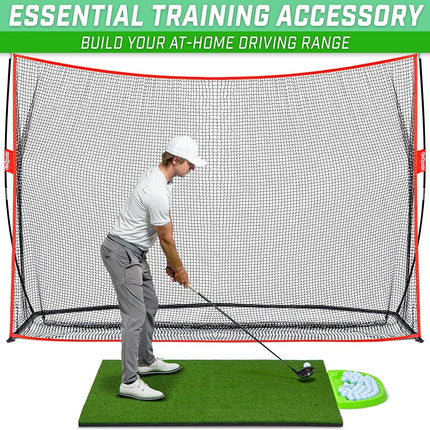 Golf Practice Mat | 5x4 ft Artificial Turf | 15mm Non-Slip Foam Padding | Indoor/Outdoor Training | 6 Teeing Positions | Includes 3 Rubber Tees for Drivers | Synthetic Grass for Realistic Feel