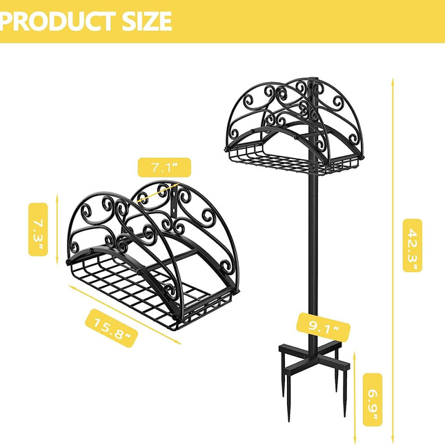 Heavy Duty Metal Garden Hose Holder | Freestanding Lawn Organizer | Supports 150ft Hose | Rust-Proof Steel Construction | 42.3" Tall | Detachable Yard Hose Stand | Outdoor Hose Management Solution