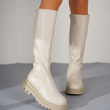 Women's Knee High Boots | Soft Leather Mid Heel | Zipper Detail | Durable Sole | Comfortable Fit | Versatile Style | Fashion Statement