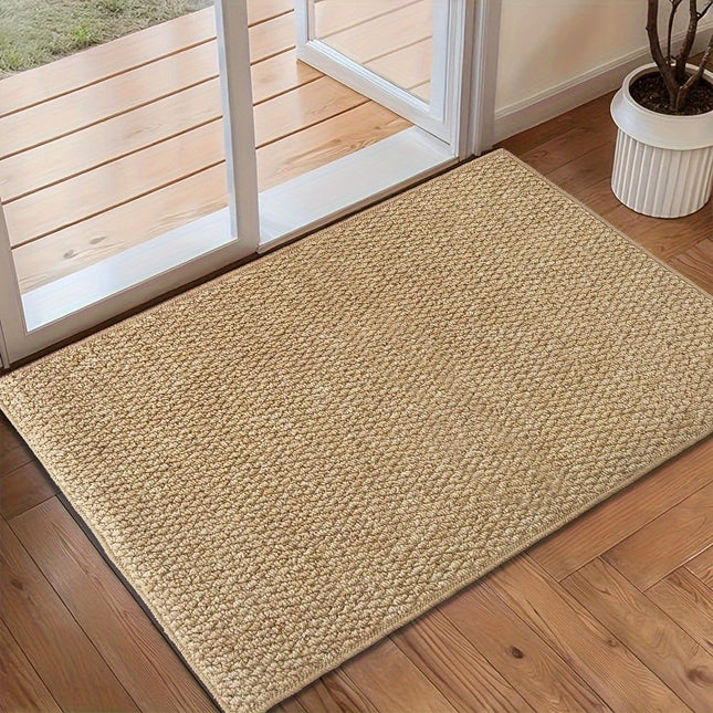 Elegant Natural Look | Durable Jute-Style Doormat with Anti-Slip Base | Dirt-Repellent | Machine Washable | NobleWeave Entrance Rug | 50% Polypropylene