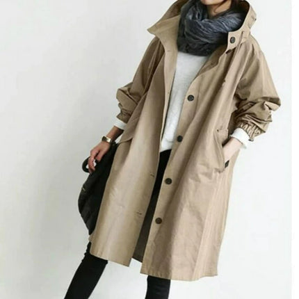 Van Hallen Melbourne | Women's Water-Repellent Trench | Rain & Wind Protection | Double-Breasted Coat | Elegant Beige | Sizes S-XL | Chic & Practical Design for Everyday and Travel