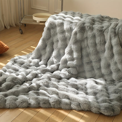 Luxurious Rabbit Fleece Blanket | Hypoallergenic & Tear-Resistant | Plush Comfort for Bed, Sofa & Office | All-Season Warmth | Modern Polka Dot Design | Perfect for Home & Travel