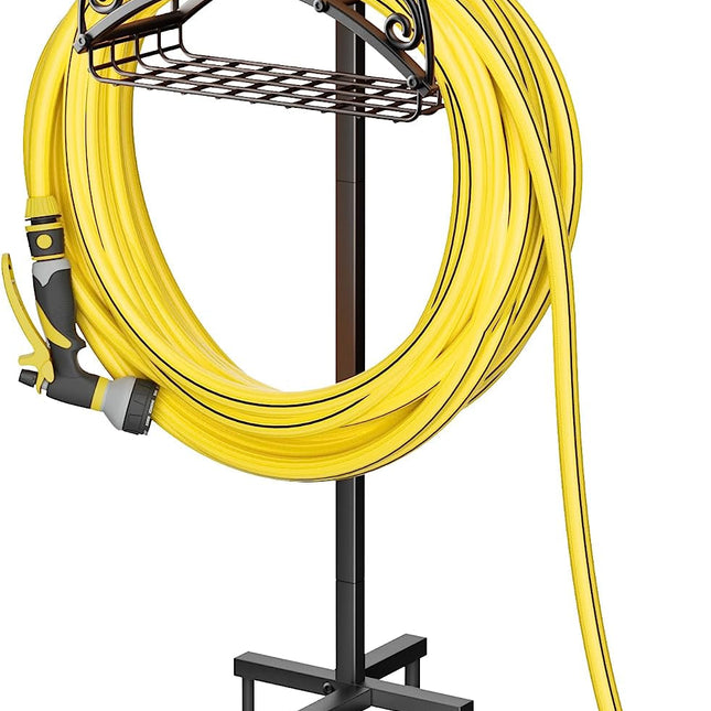 Heavy Duty Metal Garden Hose Holder | Freestanding Lawn Organizer | Supports 150ft Hose | Rust-Proof Steel Construction | 42.3" Tall | Detachable Yard Hose Stand | Outdoor Hose Management Solution
