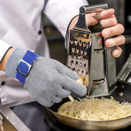 Food Grade Stainless Steel Mesh Glove | ANSI A9 Cut Resistance | For Kitchen & Meat Processing | Adjustable Wrist Strap | Eco-Friendly | Right or Left Hand Use | Easy Clean & Dishwasher Safe