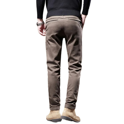 Fleece-Lined Winter Pants | Straight Leg | Warm Cotton-Blend | Insulating Brushed Fleece Interior | Cold Weather Comfort | Sleek Tailored Fit | Flexible for Active & Relaxed Days | Everyday Autumn/Winter Wear