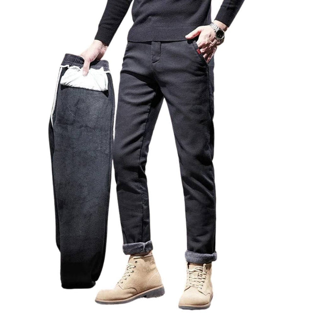 Fleece-Lined Winter Pants | Straight Leg | Warm Cotton-Blend | Insulating Brushed Fleece Interior | Cold Weather Comfort | Sleek Tailored Fit | Flexible for Active & Relaxed Days | Everyday Autumn/Winter Wear