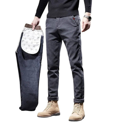 Fleece-Lined Winter Pants | Straight Leg | Warm Cotton-Blend | Insulating Brushed Fleece Interior | Cold Weather Comfort | Sleek Tailored Fit | Flexible for Active & Relaxed Days | Everyday Autumn/Winter Wear