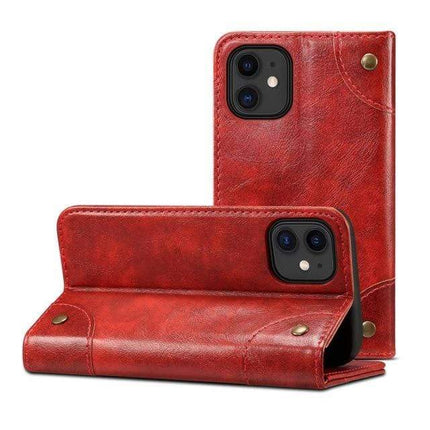 Luxura Genuine Leather Flip Cover | Wallet Case for iPhone 12 | Magnetic Closure | Card Holders & Cash Pocket | Shockproof & Scratch-Resistant