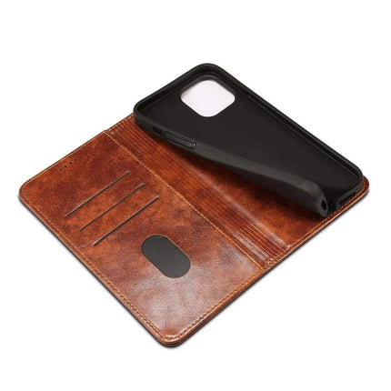 Luxura Genuine Leather Flip Cover | Wallet Case for iPhone 12 | Magnetic Closure | Card Holders & Cash Pocket | Shockproof & Scratch-Resistant