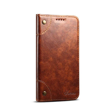 Luxura Genuine Leather Flip Cover | Wallet Case for iPhone 12 | Magnetic Closure | Card Holders & Cash Pocket | Shockproof & Scratch-Resistant