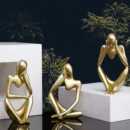Abstract Elegant Thinker Resin Statue | Modern Minimalist Design | Tabletop Decor | Three Colors & Poses | Home Office Art | Environmentally Friendly | 8cm x 13cm | Unique Gift Idea