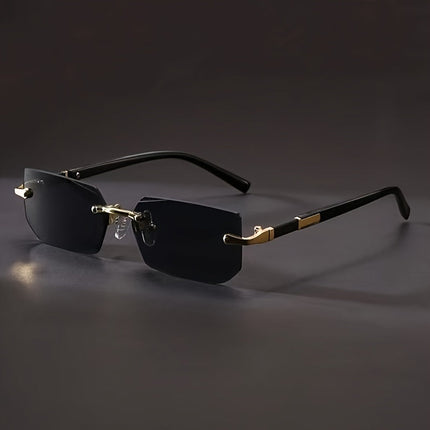 Oliver | Men's Vintage Frameless Square Glasses | Stainless Steel Frame | Polycarbonate Lenses | Stylish Everyday Eyewear
