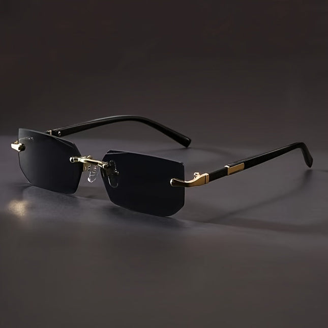 Oliver | Men's Vintage Frameless Square Glasses | Stainless Steel Frame | Polycarbonate Lenses | Stylish Everyday Eyewear