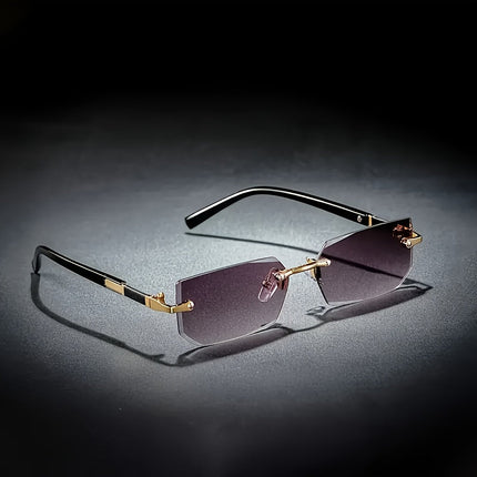 Oliver | Men's Vintage Frameless Square Glasses | Stainless Steel Frame | Polycarbonate Lenses | Stylish Everyday Eyewear