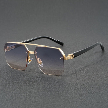 Semi-Edgeless Zinc Alloy Frame | Stylish Polycarbonate Lens Glasses | Trendy Casual Accessory
