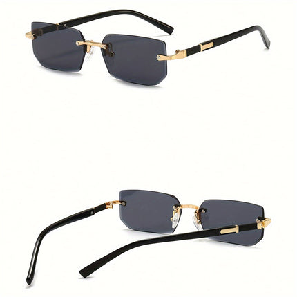 Oliver | Men's Vintage Frameless Square Glasses | Stainless Steel Frame | Polycarbonate Lenses | Stylish Everyday Eyewear