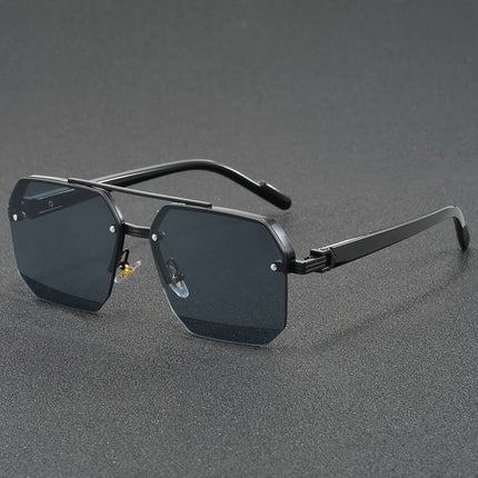 Semi-Edgeless Zinc Alloy Frame | Stylish Polycarbonate Lens Glasses | Trendy Casual Accessory