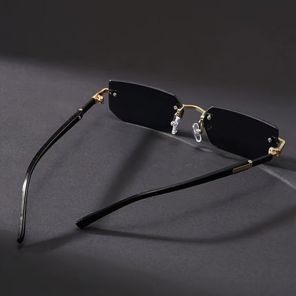 Oliver | Men's Vintage Frameless Square Glasses | Stainless Steel Frame | Polycarbonate Lenses | Stylish Everyday Eyewear