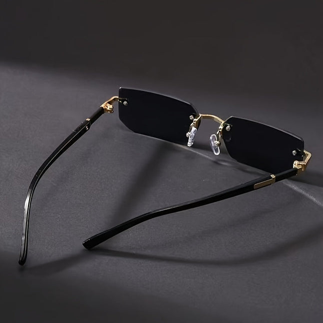 Oliver | Men's Vintage Frameless Square Glasses | Stainless Steel Frame | Polycarbonate Lenses | Stylish Everyday Eyewear