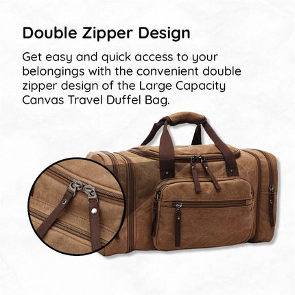 Noustia | Large Canvas Duffel Bag | 40L Capacity | Expandable Travel Bag | Durable Polyester | Multiple Pockets | Lightweight Travel | Organize Clothes & Essentials | Ideal for Gym & Travel Trips | Fit Laptop & Shoes