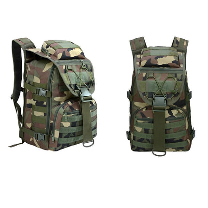 Men's Tactical Camouflage Backpack | 40L Capacity | Nylon Military Rucksack | Travel, Hiking, Camping Gear | MOLLE System | Durable & Versatile Outdoor Bag for Adventure | Noustia