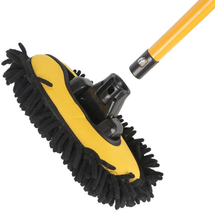 Car Cleaning Microfiber Mop | Long Retractable Handle | Easy Reach Bendable Design | Spotless Glass & Roof Care | Scratch Prevention | Noustia