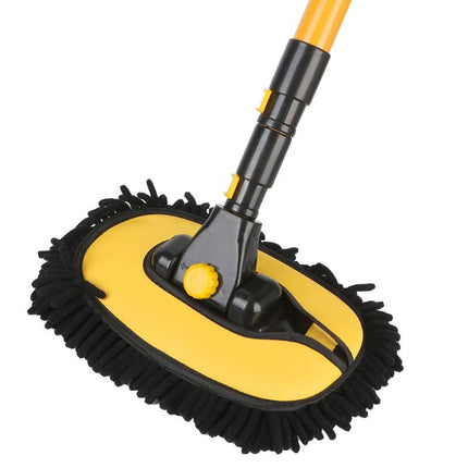 Car Cleaning Microfiber Mop | Long Retractable Handle | Easy Reach Bendable Design | Spotless Glass & Roof Care | Scratch Prevention | Noustia