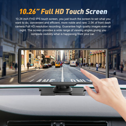 10.2 Inch Touch Screen Display for Car | Bluetooth | WiFi Connectivity | Universal Compatibility | 360-Degree Rotating Mount | Enhances In-Car Entertainment | Noustia