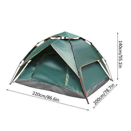 3 Seconds Instant Pop Up Tent | Fast Setup | Waterproof | 3-4 Person Capacity | Portable | Advanced Pre-Assembly Design | Weather Resistant | Lightweight 2.5kg | Dimensions: 200x200x135cm | For Camping & Hiking