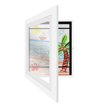 Kids Dynamic Art Frame | Interactive Magnetic Design | Creative Display for Children's Artwork | Customizable & Durable | MDF Material | Black/White/Wood Options | Perfect for Kid's Room & Play Area