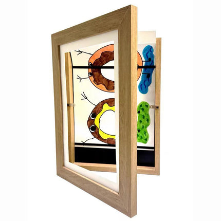Kids Dynamic Art Frame | Interactive Magnetic Design | Creative Display for Children's Artwork | Customizable & Durable | MDF Material | Black/White/Wood Options | Perfect for Kid's Room & Play Area