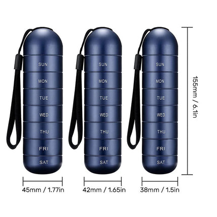 Portable Aluminum Pill Organizer | 7 Day Travel Medicine Storage | Waterproof Design | Noustia