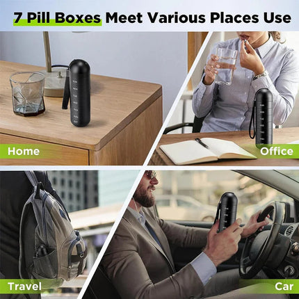 Portable Aluminum Pill Organizer | 7 Day Travel Medicine Storage | Waterproof Design | Noustia